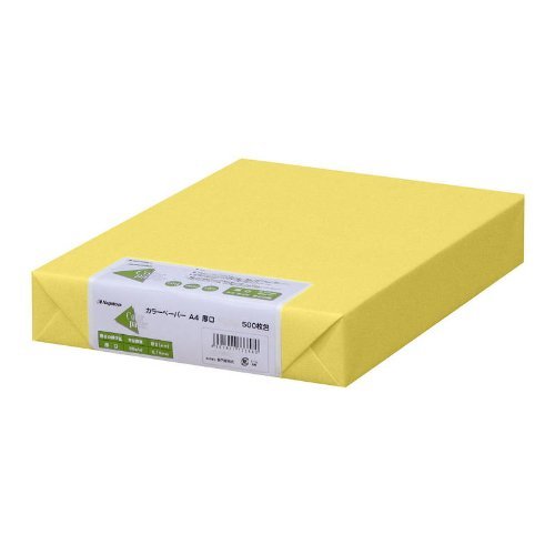Nagatoya Shoten Na-3355 Colored Paper, A4 Thick, 500 Sheets, Yellow