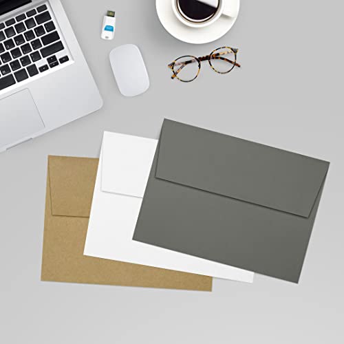 LUXPaper A7 Invitation Envelopes | Peel & Press | 5 1/4" x 7 1/4" | Smoke Gray | 80lb. Text | 500 Qty