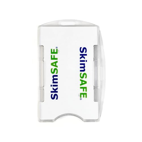 Bulk 50 Pack - RFID Blocking ID Badge Holder (Holds 2 Cards) - SkimSAFE- Dual Sided Shield Blocks 13.56MHz Radio Signal - Specialist ID (Frosted Clear)