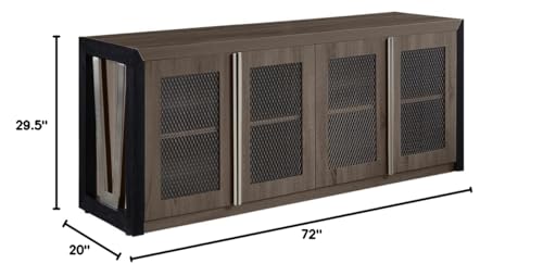 NBF Storage Credenza Office Cabinet for Workspace Organization, Walnut