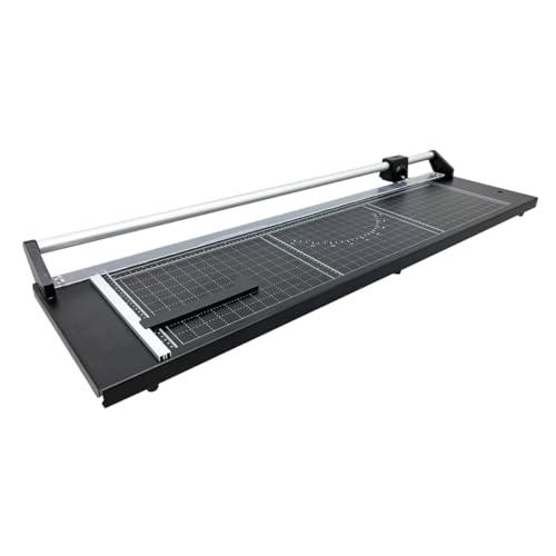 INTBUYING 36 Inch Commercial Manual Precision Rotary Paper Trimmer with an Angle Line Smart Rotary Paper Cutter for Cutting Photo Paper, Film, hot and Cold Laminating Paper, etc