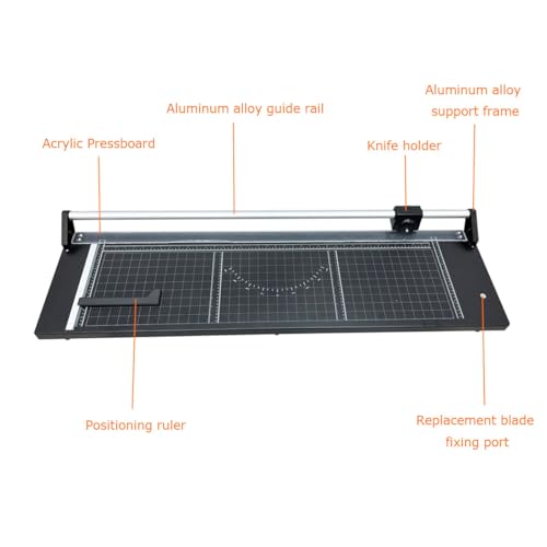 INTBUYING 36 Inch Commercial Manual Precision Rotary Paper Trimmer with an Angle Line Smart Rotary Paper Cutter for Cutting Photo Paper, Film, hot and Cold Laminating Paper, etc