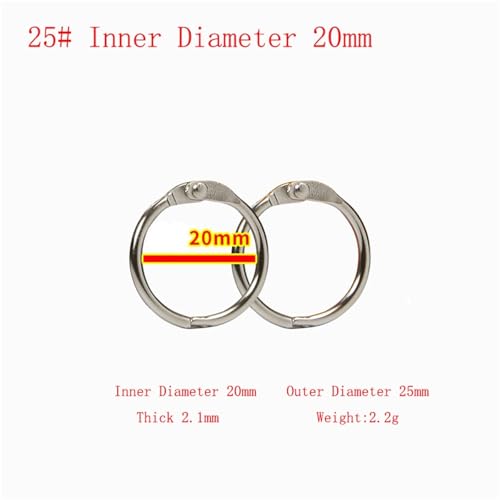 Notebook Rings 70pcs Loose-Leaf Book Binder Rings Keychain Album Craft Photo Circle Clips for Book Binding(20mm)