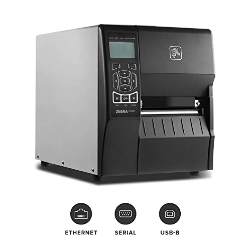 Zebra ZT230 Wireless Industrial Thermal Transfer and Direct Thermal Barcode Label Printer - WiFi, Ethernet, Serial and USB Connectivity - 203 DPI, 6 IPS, 4" Print Width, Monochrome - JTTANDS