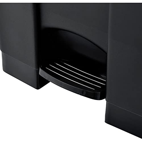 Global Industrial Indoor Rectangular Step On Trash Can with Flat Lid,