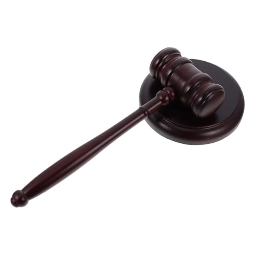 Wooden Gavel and Block Set with Base, Court Hammer Props Judge Costume Accessories for Lawyer & Courtroom Use Auction Hammer