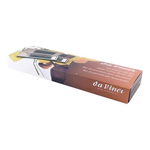 da Vinci Watercolor Series 5280 Deluxe Paint Brush Set, Natural Hair and Synthetic with Mahogany Storage Box and Brush Soap, Multiple Sizes, 4 Brushes (Series 36, 488, 5530, 5880)