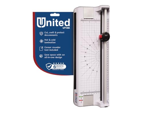 United Office Products LT13A 6-in-1 Thermal & Cold Laminator with Paper Trimmer and Corner Rounder, 13" Laminating Width, Laminating Machine for Home, Office & School