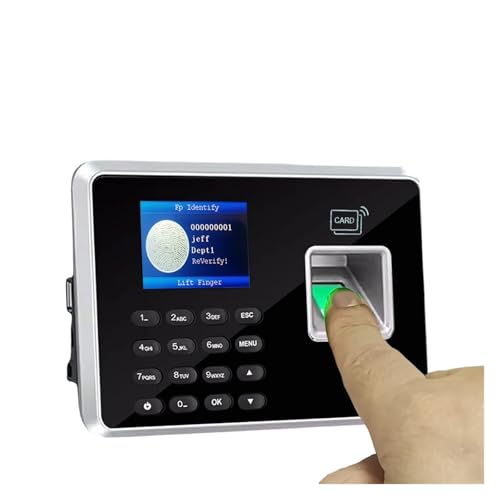 YHMMYSHX Time Clock for Small Businesses, Fingerprint Time Attendance Clock Machine Card and Biometric Employee Electric Clocking Tracking Device for Small Businesses