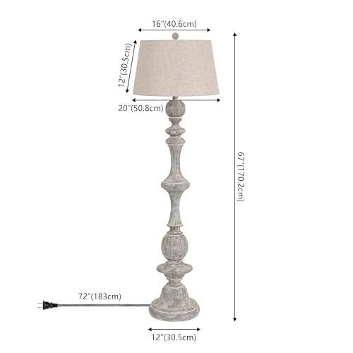 JONATHAN Y Taylor Candlestick Floor Lamp 67", Gray Wash