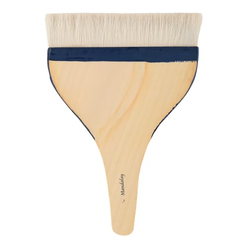 Creative Mark Mandalay Professional Goat Hair Hake Brush - 8" Wide Paint Brush with Paddle Handle for Professional Artists - Soft Natural Bristles Ideal for Sumi-e and Color Washes