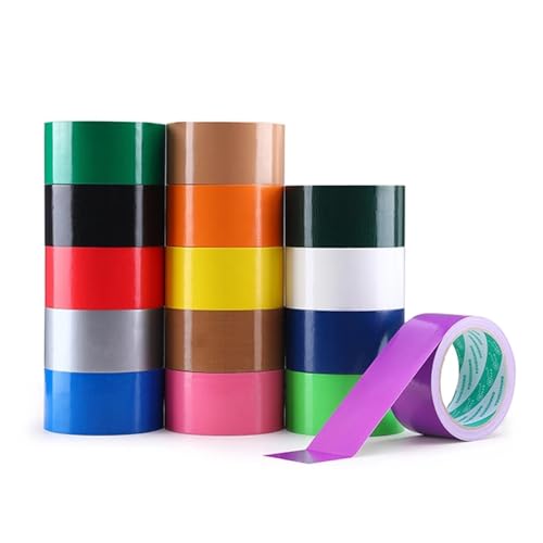 Anenog White Board Tape 4Pcs Multicolor DIY Decoration Color Cloth Base Tape Cloth Duct Tape Carpet Floor Waterproof Tapes High Viscosity Adhesive Tape for Office(Yellow)