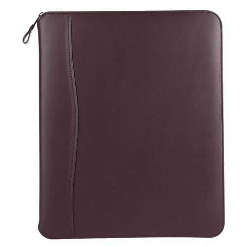 FranklinCovey - FC Basics Spacemaker Ring-Bound Binder for FranklinCovey Planners | Simulated Leather Vinyl - Zipper Binder (Monarch, Burgundy)