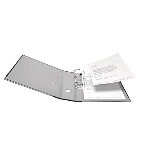 Exacompta - Ref 09984089007F - FALKEN - Vegan PP Lever Arch Files - Suitable for A4 Documents, 80mm Spine, Spine Label, Metal Finger Hole - Black (Pack of 20)