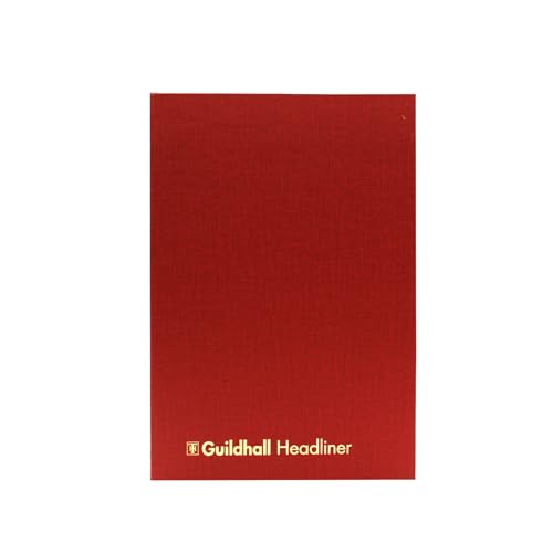 Exacompta - Ref 38/14Z - Guildhall - Headliner Case Bound Hardback Account Book, 298 x 203mm, 14 Cash Column, 80 Pages, Tamper-Proof, Precision Ruled 95gsm Ledger Paper - Burgundy