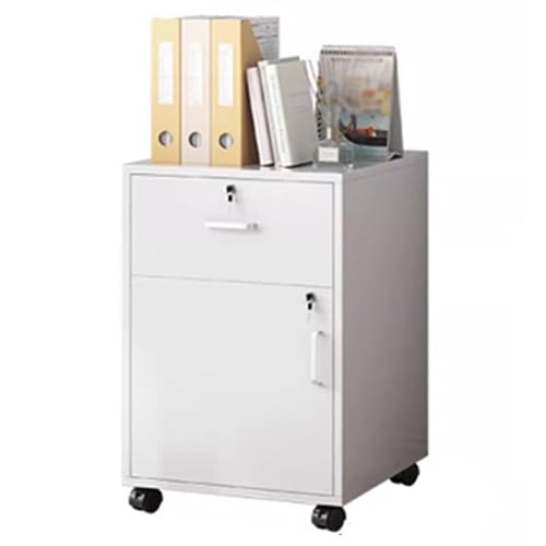 SGeneE Modern Mobile File Cabinet, Furniture Stockpile, Matériau MDF, Printer Stand, for Home Office Commercial-Grade (White 37x37x55cm)