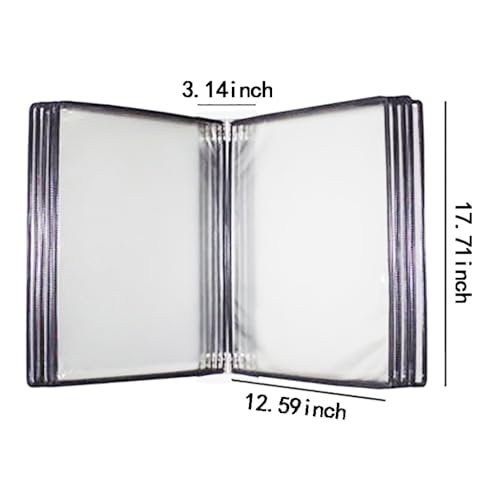 Wall Mounted a3 Poster Flip Book Display with 10 Panels and 20 Pockets(PVC+Metal) 45×32×8CM (Color : A)