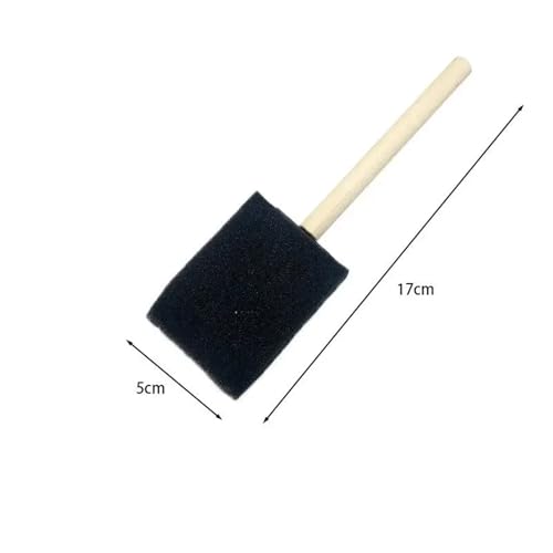Foam Paint Brushes 12 Set/48 Pcs Wooden Handle Foam Sponge Brushes DIY Art – Ideal for Watercolor, Oil & Stain Craft Projects