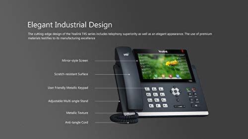 Yealink T48S SIP POE Office Phone Bundle with Power Supply and Microfiber Cloth- Requires VoIP Service - Vonage, Ring Central, 8x8, Mitel or Cloud Services #YEA-T48S (T48S Basic Bundle)