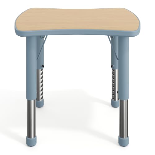 Flash Furniture 26x22 Height Adjustable Activity Table, Natural/Dusty Blue