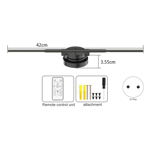 42Cm 3D Hologram Projector Fan LED Sign Holographic Player Support Image Bar Party Advertising Display Light