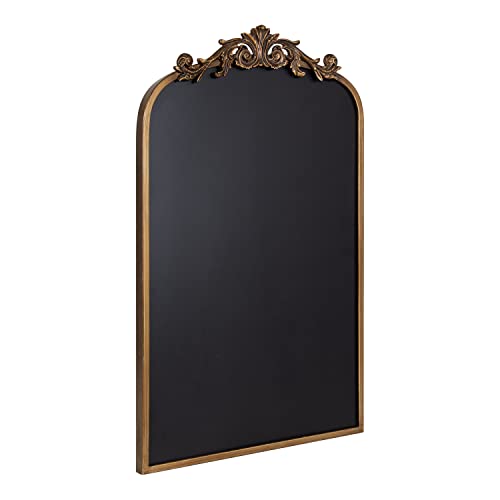 Kate and Laurel Arendahl Arch Chalkboard; Gold; 19 x 31; Framed Arched Ornate Vintage Magnetic Chalkboard for Unique Display; Decoration; and Organization