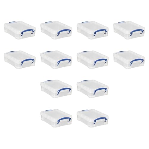 Really Useful Box 1.75 Liter Storage Container, Clear, 12 Pack