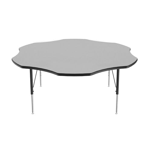 Correll 60" Flower Melamine Classroom Activity Table, Gray Granite/Black