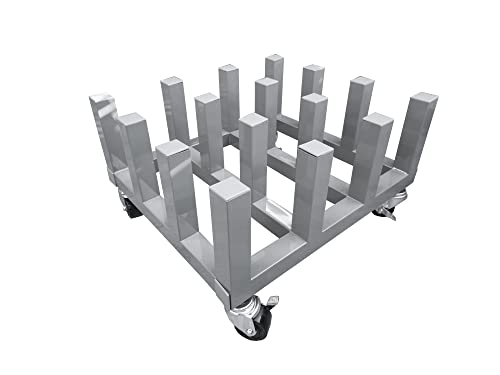 Signworld Heavy Duty Media Roll Mover Mobile Storage Cart Rack – Holds 16 Rolls Gray