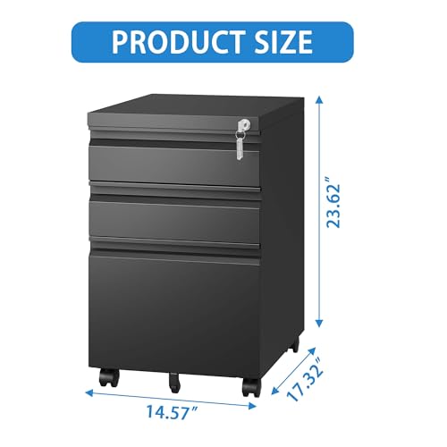 FHUKMZOI 3 Drawer Lateral Filing Cabinet for Legal/Letter A4 Size, Lateral File Cabinet with Lock, Office Organizer Storage Cabinet,Locking Wide File Cabinet for Home Office,Fully Assembled (White)