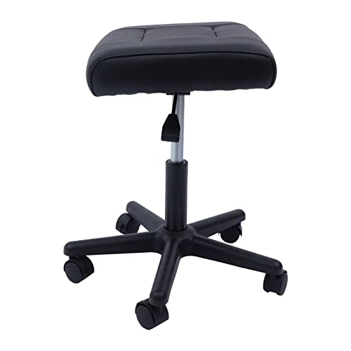 onsjkabv Office Footrest Height Adjustable Footstool Foot Stool with Wheels Black