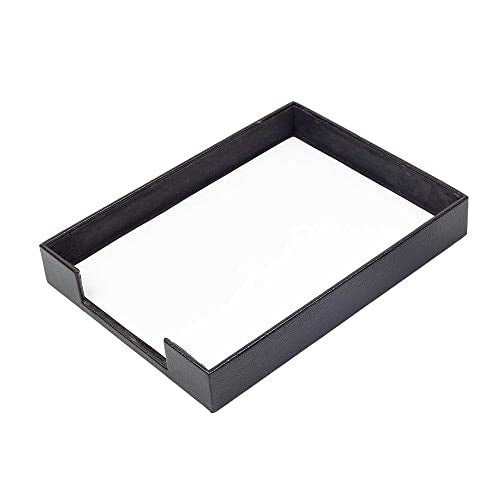 Leather Document Tray - Desk Organizer-Office Accessories - Desk Accessories-Office Supplies - Office Organizer - Office Gifts (Black)