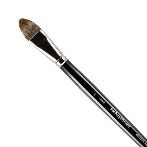 Creative Mark Hamburg Premiere Professional Oil Painting Brushes - Filbert #20 Oil Paint Brush - Handmade in Germany, Natural & Synthetic Hair Blend, Long Triple-Lacquered Birch Handle