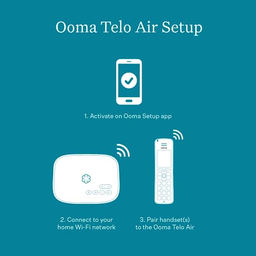 Ooma Telo Air VoIP Free Internet Home Phone Service and HD3 Handset