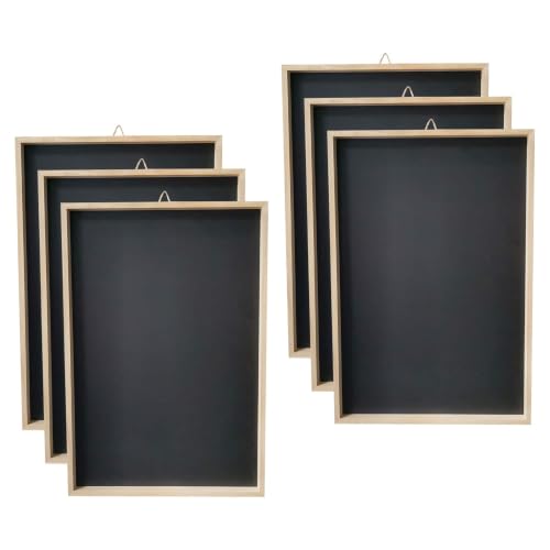 Make Market Framed Pinewood Chalkboard – 17" x 25" Chalkboard with Unfinished Wood Frame & Jute Hanger for Home, Office & Classroom Use, 6 Pack