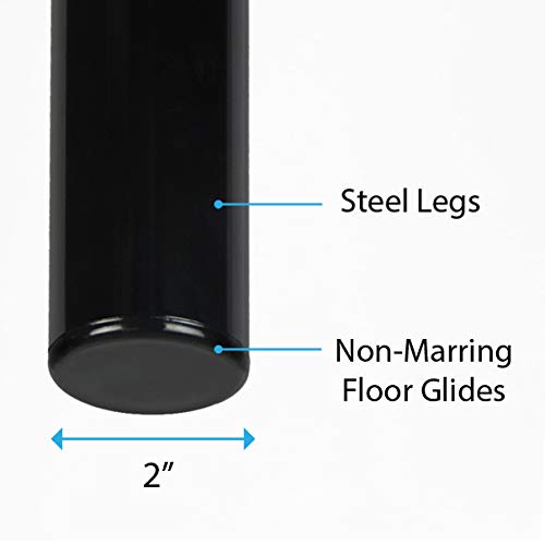 Correll LT3048-07 Lab Table, 36" Standing / Stool Height, 30" x 48" Black Granite High-Pressure Laminate Top with Black Frame , Rock Solid Commercial Quality