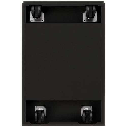 BOWERY HILL 20" 3-Drawer Modern Metal Mobile Pedestal Filing Cabinet in Black, Lockable, Sturdy Steel Construction, Mobile Office Storage, Durable Document Organization