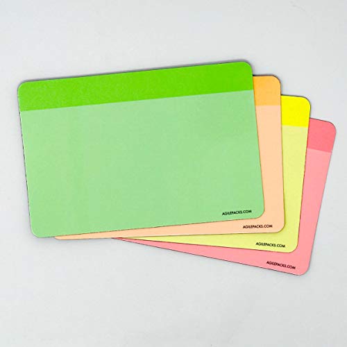 Neon Dry Erase Whiteboard Magnets by AgilePacks | 4" x 6" Reusable Magnets Plus Magnetic Microfiber Eraser Cloth