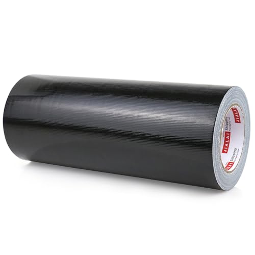 Wide Duct Tape 12 Inch, Industrial Grade 30Yards (90 ft) Wide Tape Duct, 9 Mil Heavy-Duty, Waterproof, Strong, Flexible, No Residue, for Crafts & Home Improvement (Black, 12'' x 90ft)
