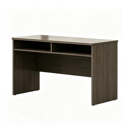 Modern Training Table, Large Conference Table with Built-in Storage Shelves