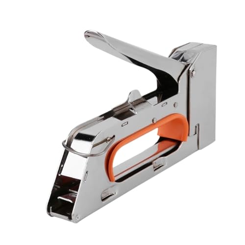 Oil-Free Pneumatic Staple Gun Heavy-Duty Stapler Upholstery Stapler 4/6/8mm Paper Window Tacker Tools with 2400pcs Stainless Steel Nails for Woodworking Furniture Binding