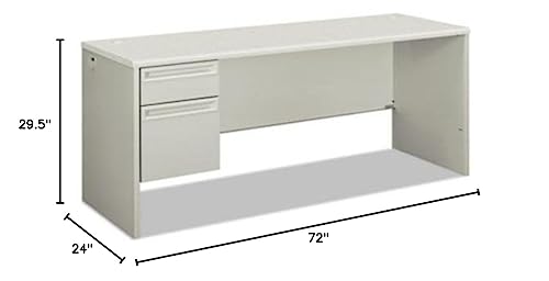HON 38000 Series Single Pedestal credenza, Left, 72w x 24d x 29.5h, Silver/Gray