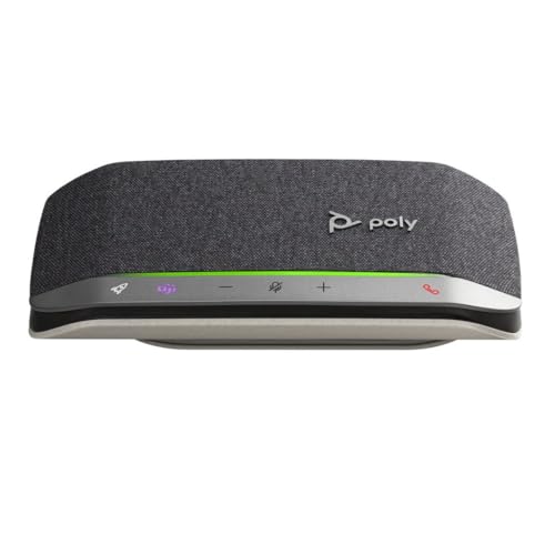 Poly - Sync 20 USB-C Personal Smart Speakerphone (Plantronics) - Connect to Cell Phone via Bluetooth and PC/Mac via USB-C Cable - Works with Teams (Certified), Zoom & More,Black