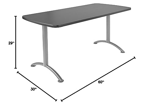 Iceberg ARC Conference Table, 5 ft, Graphite/Silver Leg
