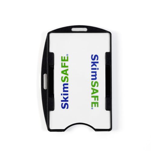 Bulk 50 Pack - RFID Blocking ID Badge Holder (Holds 2 Cards) - SkimSAFE - Dual Sided Shield Blocks 13.56MHz Radio Signal - Specialist ID (Black)