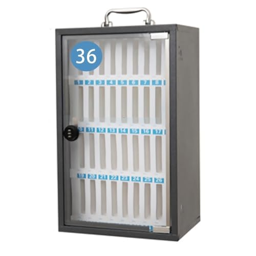 EliteBloom Mobile Phone Cabinet Wall -Mounted Storage Cabinet Stainless Steel Mobile Phone Storage Box Telephone Storage Box,Black-36 bit