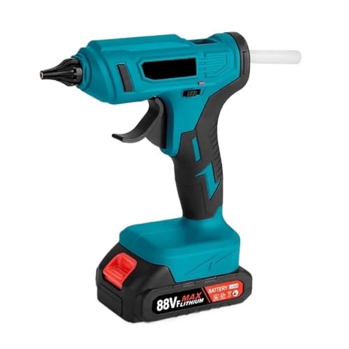 LIBODD Hot Glue Gun 100W 280°C Cordless Hot Melt Glue Gun Portable Rechargeable with Glue Sticks DIY Repair Tool for 18V Battery for DIY Arts, Crafts and Quick Repairs(2 Battery)