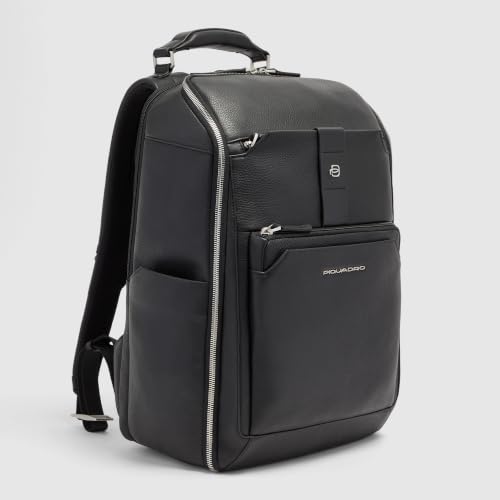 Piquadro - Leather Travel Backpack Laptop 15.6" - Men - Black