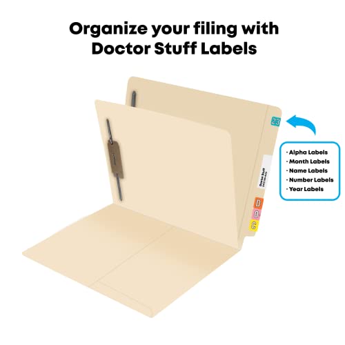 Classification File Folders with Pocket, Doctor Stuff, One Installed Divider, Reinforced End Tab Pocket Folder, Two 2” Bonded Fastener on Inside Right of Both Sides, 11 pt Manila Stock, Carton of 200