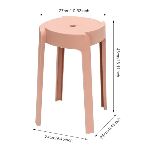 YDOOLNG Stackable Nesting Stools, 18Inch Round Upholstered Backless Chair Portable Classroom Stack Chair for Home Office Room Backyard Kitchen Apartment Colorful & Backless (Plastic10PCS)